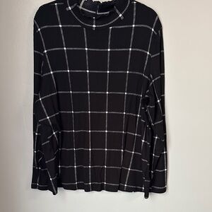 Maurices Black and White Grid Pattern Blouse
